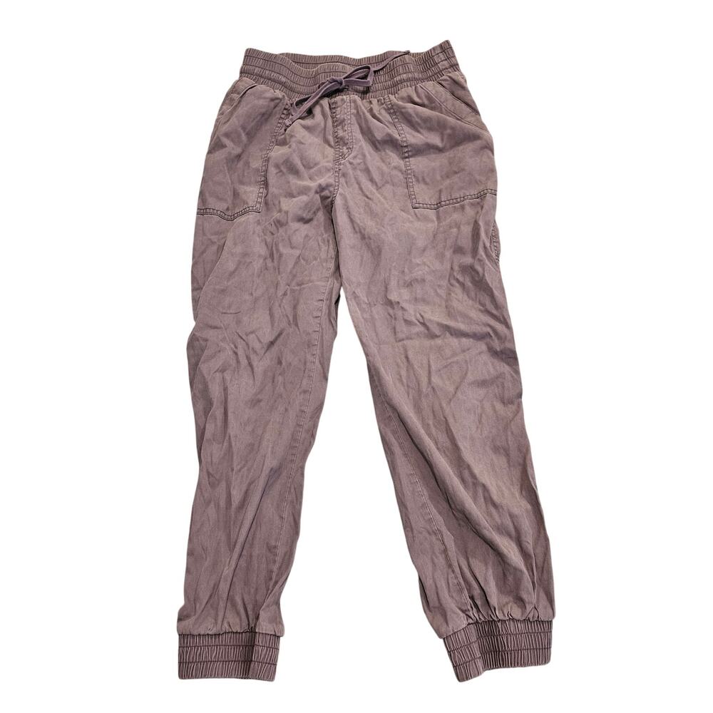 A New Day Gray Jogger Pants Womens Medium Linen Blend Drawstring Casual